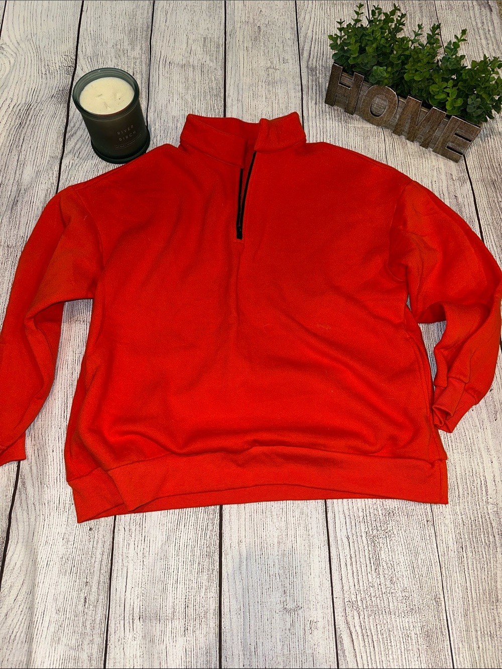 Deep orange  Quarter-Zip Pullover